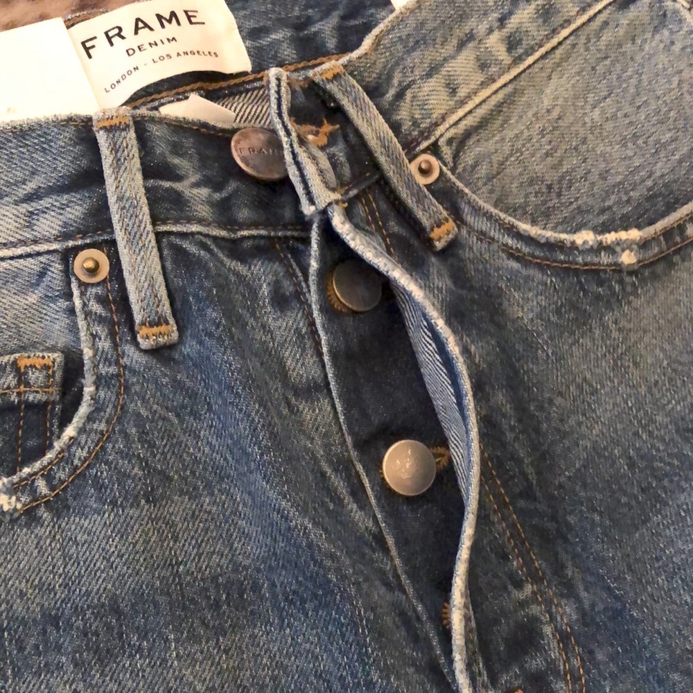 Frame Denim Le Original High Rise Straight Fit in Harborside Blue Size 24 - Picture 8 of 17